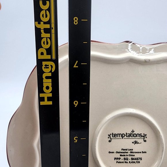 Tara Temptations Square Salad Dessert Plate w Handles Floral Lace Blue 7.5 in - Picture 6 of 8